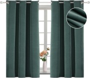 Welurowe Zasłony blackout 100% zielone 117x137 aksamit 2 szt