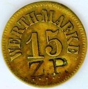 TORUŃ WERTH-MARKE 15 FEN Z. P. mos 20,6 mm 