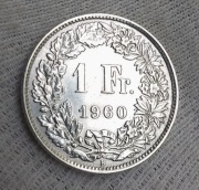 1 Frank 1960 Szwajcaria Srebro 0,835