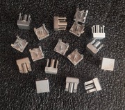 Klawisz przycisk srebrny kwadratowy 15 szt.