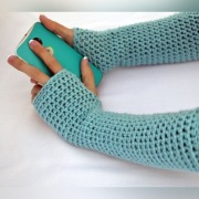 DŁUGIE rękawiczki mitenki 41 cm   bez palców