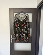 Sukienka damska czarna z wyszytymi kwiatami Boohoo rozmiar 44