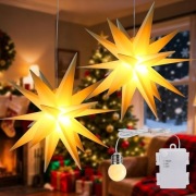 2 szt. Gwiazda LED 3D 45cm lampka świąteczna na baterie z timerem