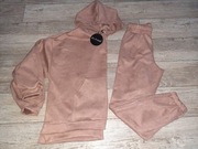 Zamszowy / Welurowy dres oversize różowy S/M