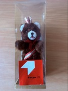 Vintage Miś Berlin z koroną, szarfą i pudełkiem „Europa 79”