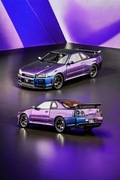Model 1:24 Nissan r34 gtr midnight purple 