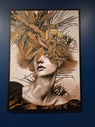 Obraz na płótnie – portret/twarz: Kobieta w turbanie z liści - 50x70 cm 