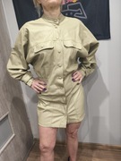 ZARA oliwkowa sukienka ze sztucznej skóry. Rozmiar M 38 Stan jak nowa