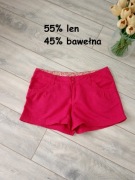 Krótkie spodenki Camaieu len lniane różowe szorty 36 S