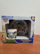 Komplet porcelanowy dwuczęściowy talerzyk + kubek PSI PATROL 