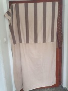 pled kotara zasłona wiatrołap 140*226 tapicer beż pasy brąz nubuk alcantara