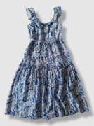 Nutmeg długa sukienka na ramiączkach niebieska bawełna 40