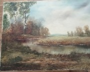 Zabytkowy obraz olejny bez ramy