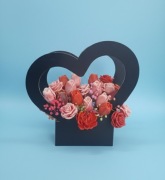 Kwiaty z wosku pszczelego FLOWERBOX kolor czarny, biały i różowy