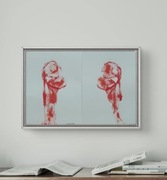 Komplet oryg. obrazów akryl. "Namiętność kwiatów" z cert. autent.