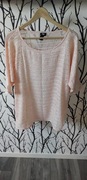 HM pudrowa bluzka tunika ażurek oversize 36/40