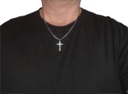 Naszyjnik 55 cm 3 mm krzyżyk  + pudełko