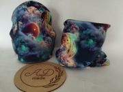 Zestaw komplet czapka komin jednowarstwowy wiosenny  układ słoneczny kosmos