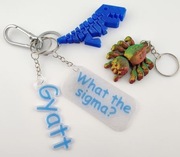 Brelok zestaw: What the sigma?, Gyatt, Dinozaur, Pająk OKAZJA 
