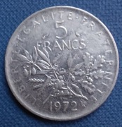Moneta Francja 5 franków 1972