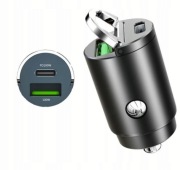 ŁADOWARKA samochodowa niewidoczna MOCNA 100W USB/USB-C telefonu 12V 24V QC3