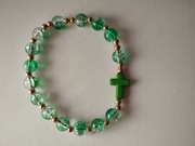 Różaniec na rękę w wersji świątecznej :) Zielona choinka :) 