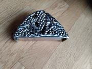 Serwetownik stojak na serwetki metalowy srebrny