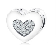 Pandora Charm Moments koralik serce love miłość klips cyrkonie
