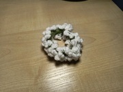 Gumka frotka do włosów mała biało-zielona hand made