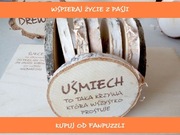 Podkładki pod kubek zestaw ze stojakiem drewno SZEPT