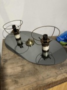 Kinkiet retro dwużarówkowy na szklanej płycie Darmowa dostawa