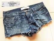 Abercrombie & Fitch super biodrowe szorty dżins r.38