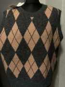 ZARA dzianinowa kamizelka bezrękawnik sweter z wełną wzory romby