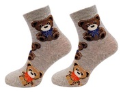 Skarpety Skarpetki Damskie Kolorowe Misie Bawełniane Wysokie Wzory