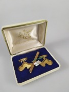 Spinki do mankietów i krawatu pozłacane Le Bijoux