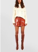 Sznurowana winylowa mini spódnica Boohoo rozmiar S-M