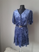 Nowa granatowa chabrowa sukienka z weluru M/38 reserved