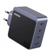 Ugreen Nexode S 140W Ladowarka GaN 3x USB C USB A Szybkie Ladowanie Szara