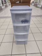 plastikowy regał magazynowy z szufladami firmy Iris