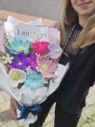 Bukiet ,Doniczka,  Kwiaty, prezent , druciki szenilowe, dzień nauczyciela 