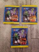 3 sztuki Lego 952511 City Astronauta z kosmitą i kryształem Figurka Kosmos