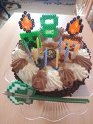 Topper urodziny Minecraft koraliki do prasowania 