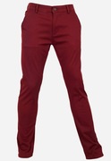 SPODNIE MĘSKIE BAWEŁNIANE CHINOSY BORDOWE ELEGANCKIE W44 L32 PAS 106-108 CM