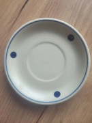 Talerzyk w niebieskie grochy fajans Włocławek