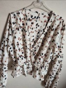 Wzorzysta bluzka z baskinką M Shein Nowa