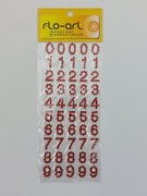 CYFRY AKRYLOWE DO PRZYKLEJANIA -DŻETY SAMOPRZYLEPNE BLISTER 50 szt CZERWONY