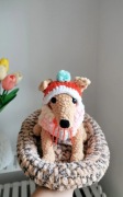 Charcik włoski na szydełku dekoracja, Greyhound handmade