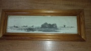 Stary obrazek 1987 Holland szkic rycina jak foto