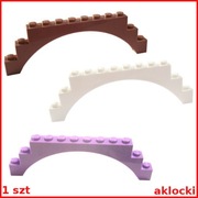 LEGO 6108 ŁUK mostek 1x12x3 biały brązowy średni lawendowy