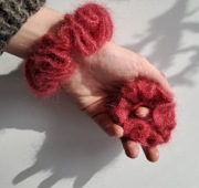 Moherowo-jedwabne Scrunchies dla mamy i córki, ozdobna gumka do włosów 